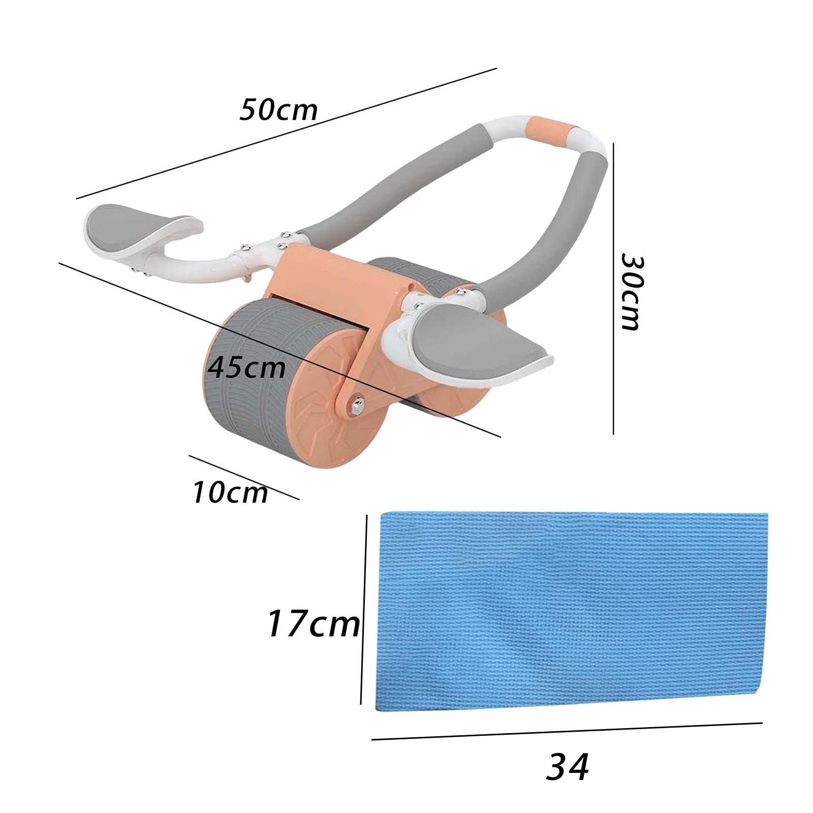 AB Rollers - Ruedas con alfombrilla para entrenamiento muscular abdominal, ejercicio, fitness, naranja, 10 x 30 cm