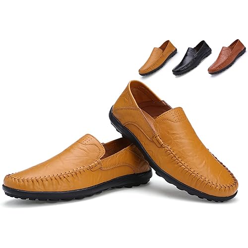 Mens Loafer Shoes Casual Shoes Slip On Driving Loafer Shoes Fashionable Leather Lightweight Casual Shoes Suitable for Business/Travel/Walking