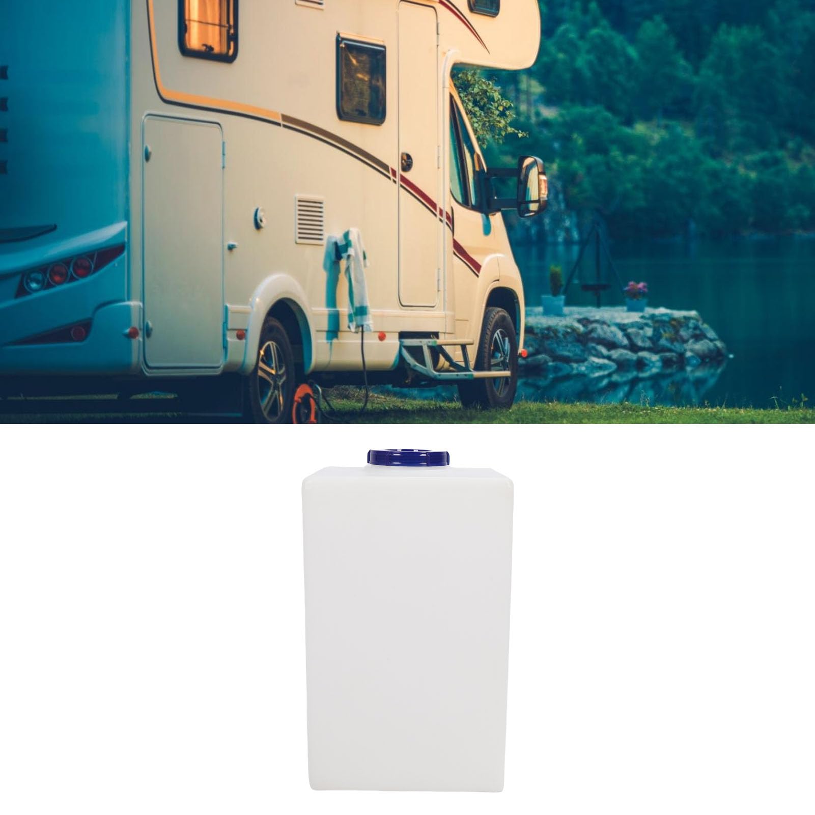 Fabater 11 Gallonen RV Frischwassertank, 11.81 X 11.81 X 18.50 Zoll Multifunktionaler Wasserspeichertank Zum Trinken, Kochen, Reinigen, Duschen, Tragbarer Wasserspeicherbehälter