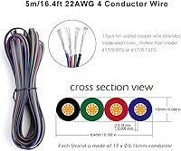 Vista 2 de SUPERNIGHT Conector LED de 4 pines RGB Cables divisores de extensión Tira a cable Conexión rápida sin pelar, Conector en forma de T Conector macho