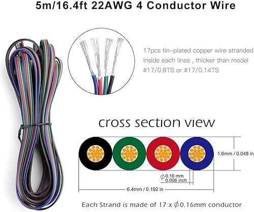 Miniatura 2 de SUPERNIGHT Conector LED de 4 pines RGB Cables divisores de extensión Tira a cable Conexión rápida sin pelar, Conector en forma de T Conector macho