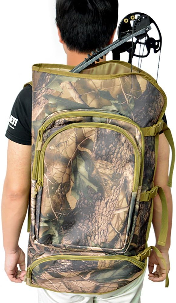 Compound Bow Backpack Bag Compound Bow Case Compound Bow Carry Bag Padded Layer Form with Adjustable Straps Hunting Accessory