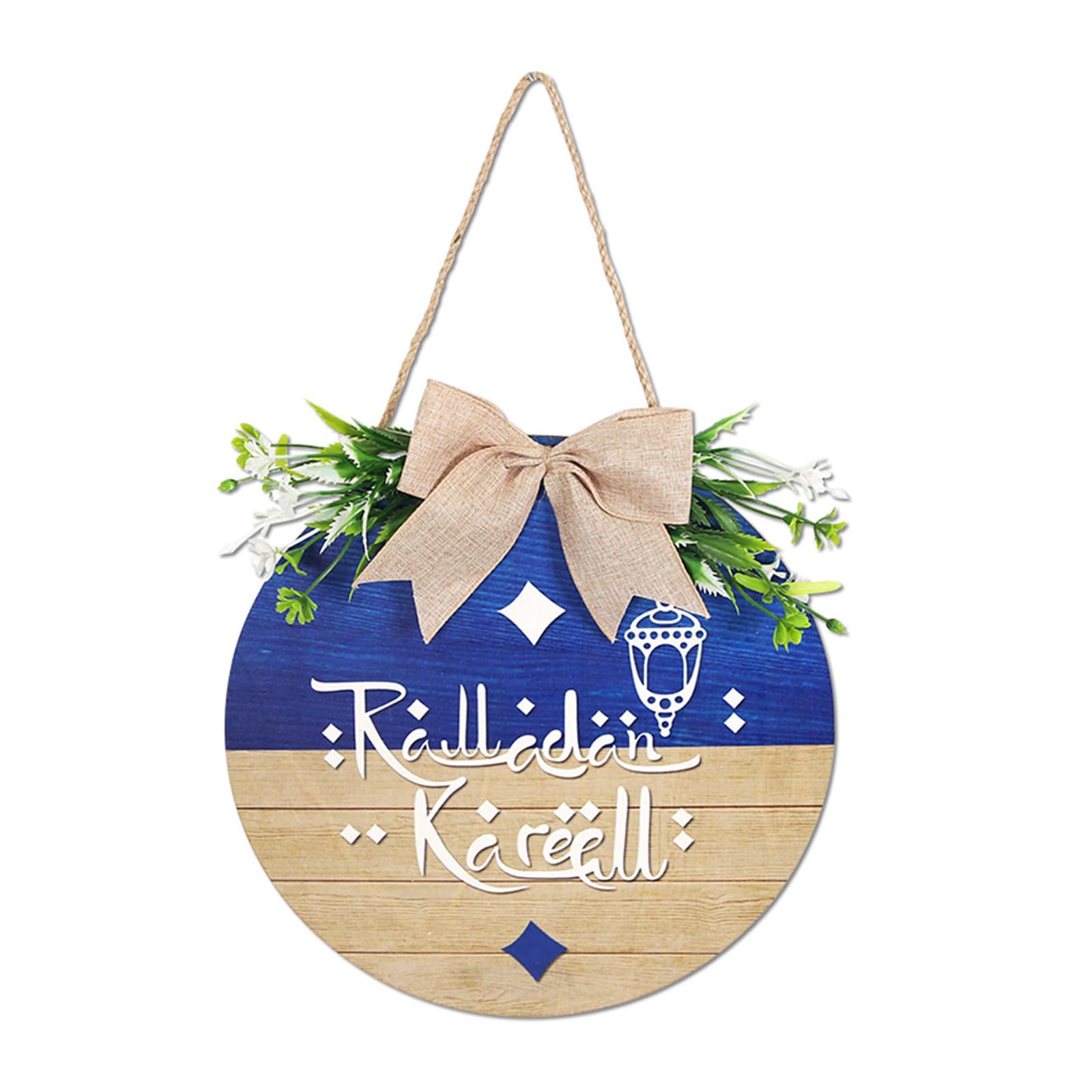 NVOQILIN Middle Eastern Festival Welcome Sign Wooden Door Sign Hanging Ornament for Entrance Door Living Room Bedroom Decoration Theme Party Decoration