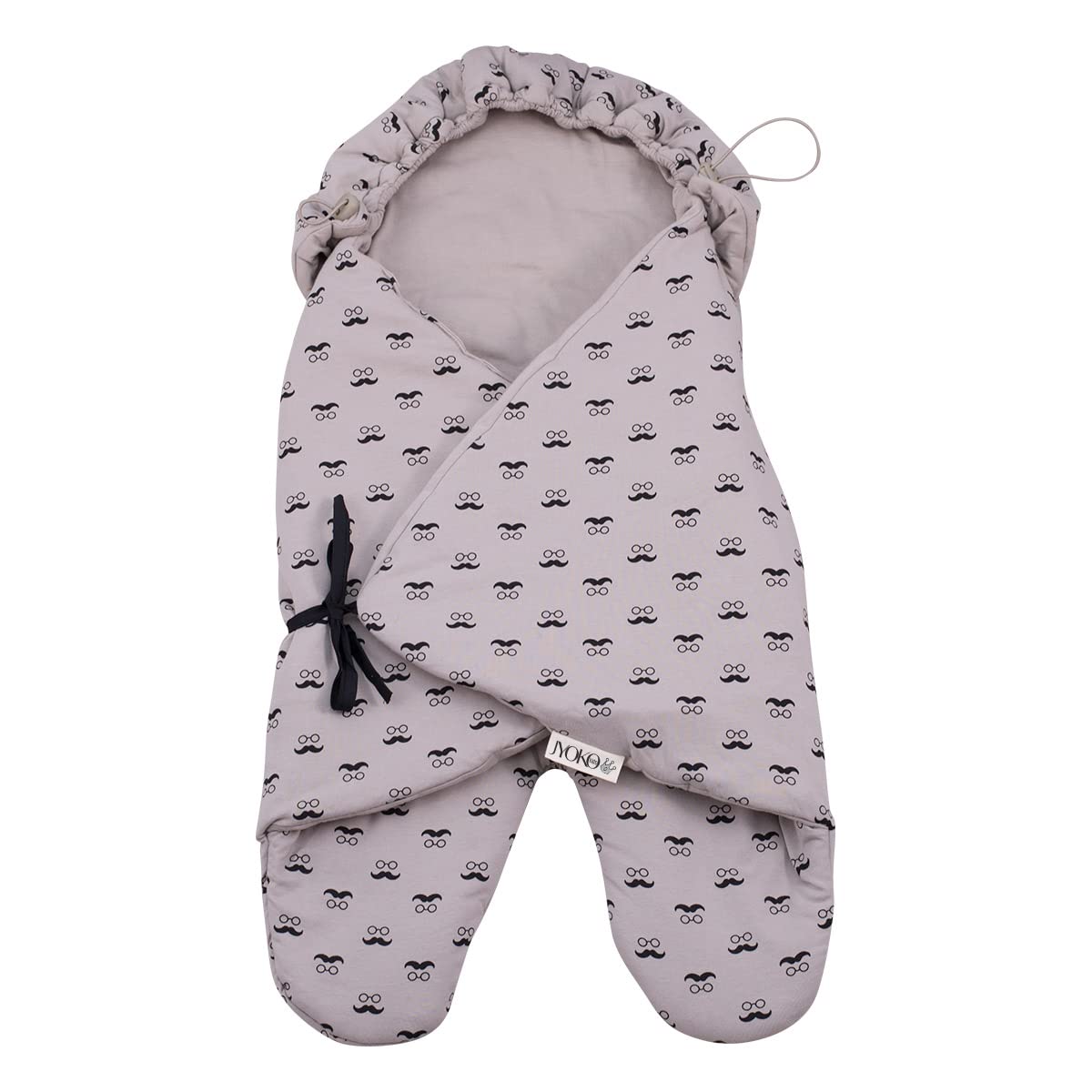 JYOKO KIDS Saco manta arrullo para silla de coche y cochecito (Mr Mustache) Algodón