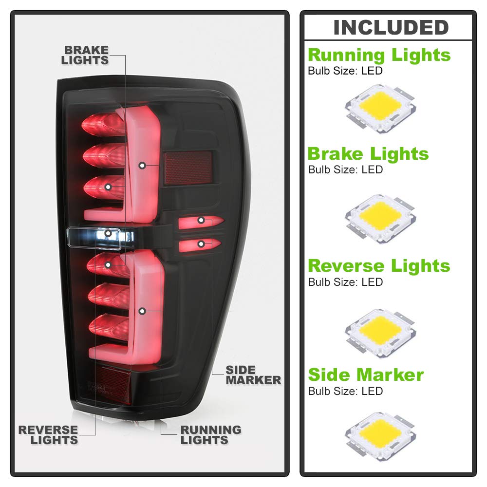 Right Side LED Tail Light For 2019-2023 GMC Sierra - Factory Style Full LED Brake Lamp