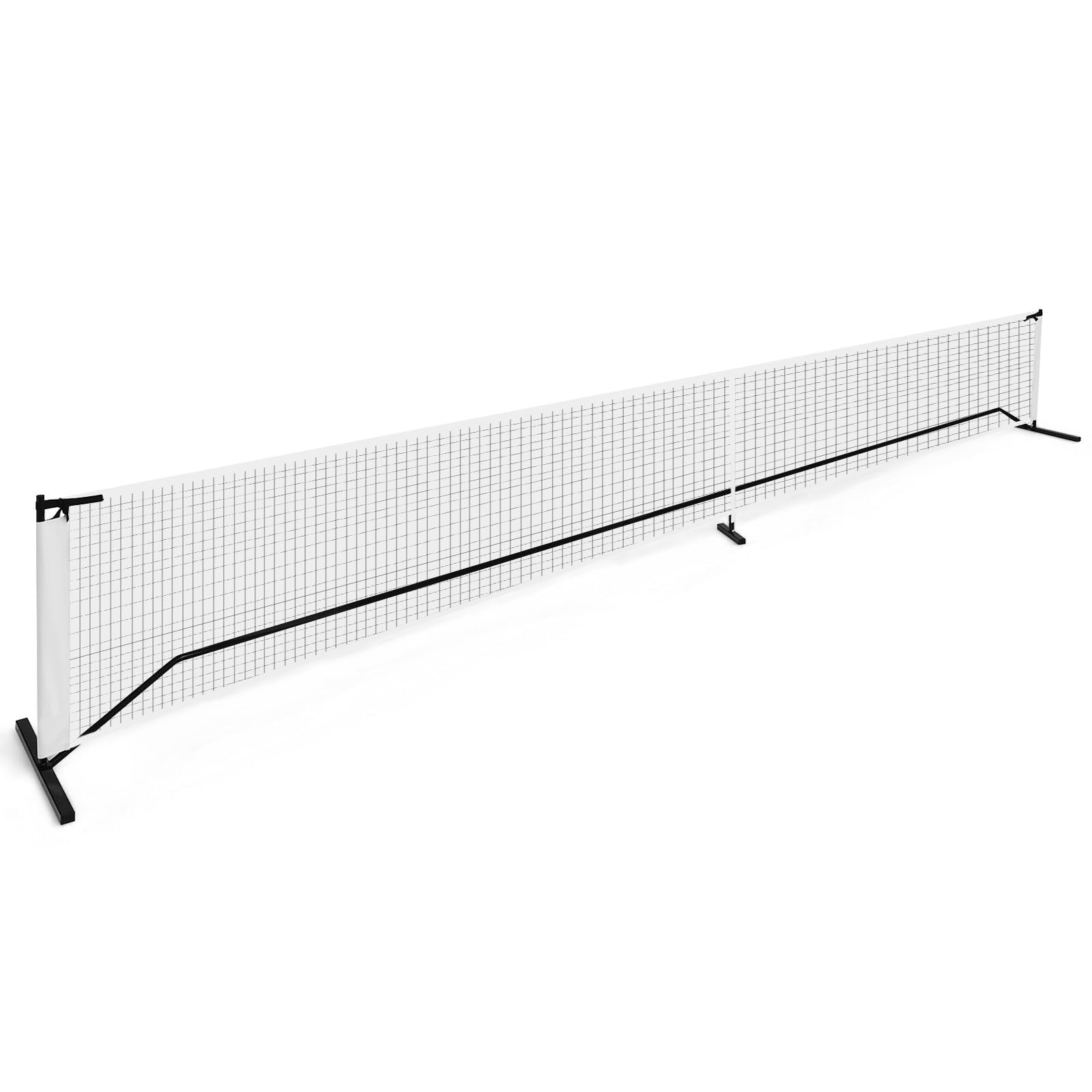 COSTWAY 670 x 92cm Tennisnetz tragbar, Pickleball-Netz in offizieller Größe mit Metallrahmen & Tragetasche, Volleyballnetz Federballnetz Outdoor wetterfest für Kinder Erwachsene