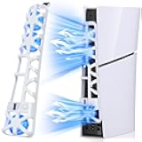 PS5 Slim Cooling Fan with Adjustable Speed - 3 Speed Settings, Silent Enhanced, Auto Power On/Off, with USB 3.0 Port, LED Light, Efficient Cooling System for PS5 Slim Disc and Digital