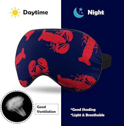 Miniatura 5 de Máscaras de ojos suaves de langosta roja con correa ajustable, ligeras y cómodas para dormir