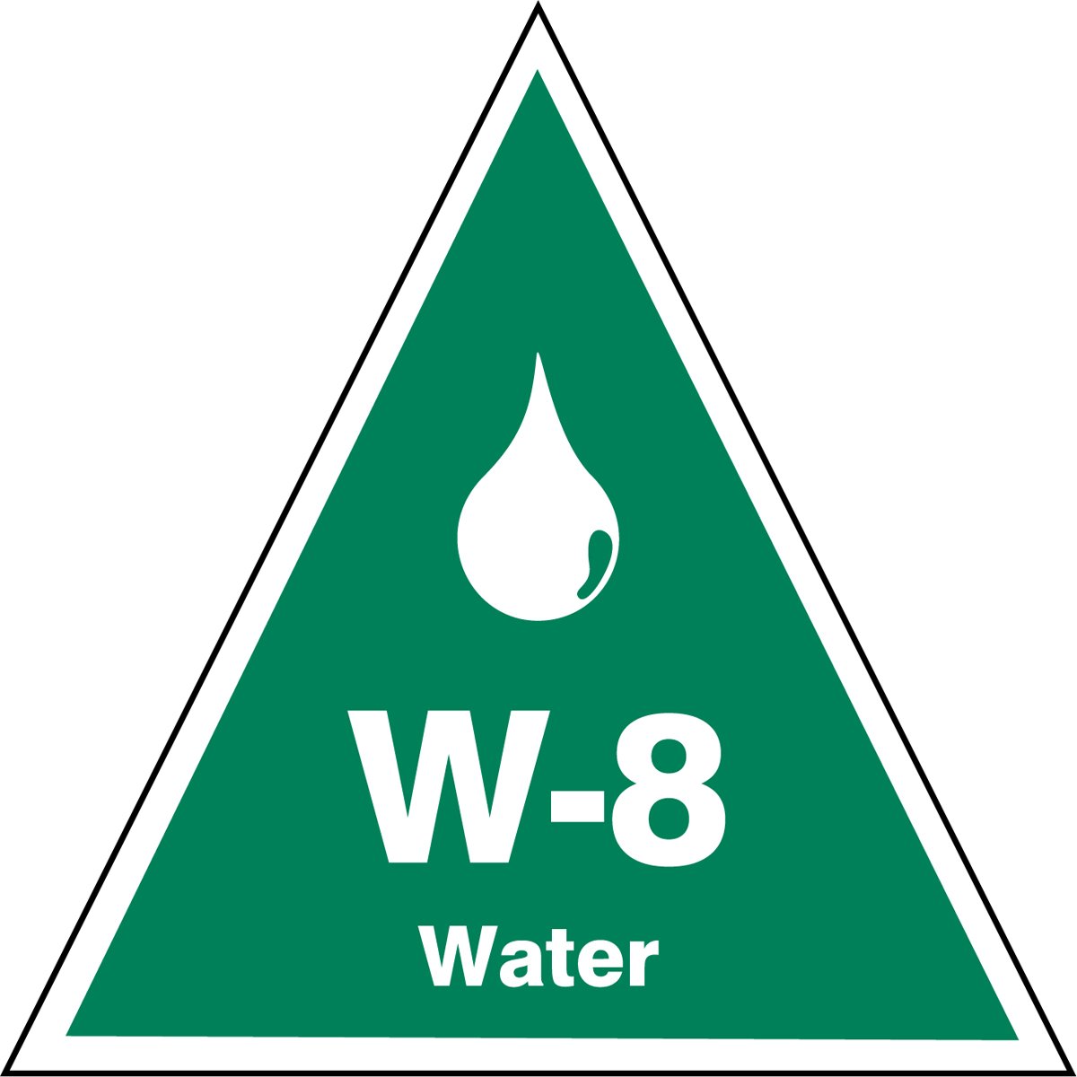 Étiquette d'identification de source d'énergie W-8 Water verte pour vanne d'eau