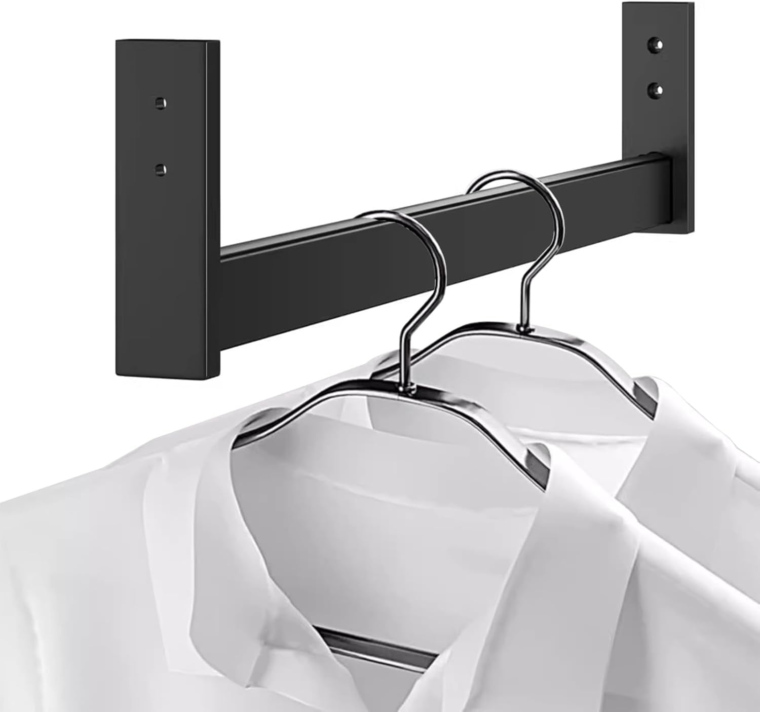 Heavy Duty Extra Long Closet Rod – Thick Metal Clothes Rail Pole with Hardware, Space-Saving Garment Organizer, 42in (106.7cm) Hanging Closet Solution