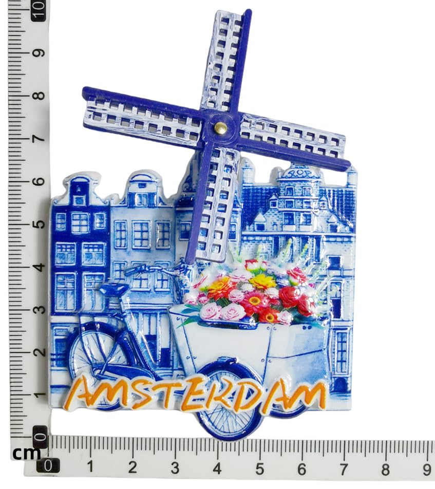 Imán para refrigerador souvenir molino de viento miniatura 6
