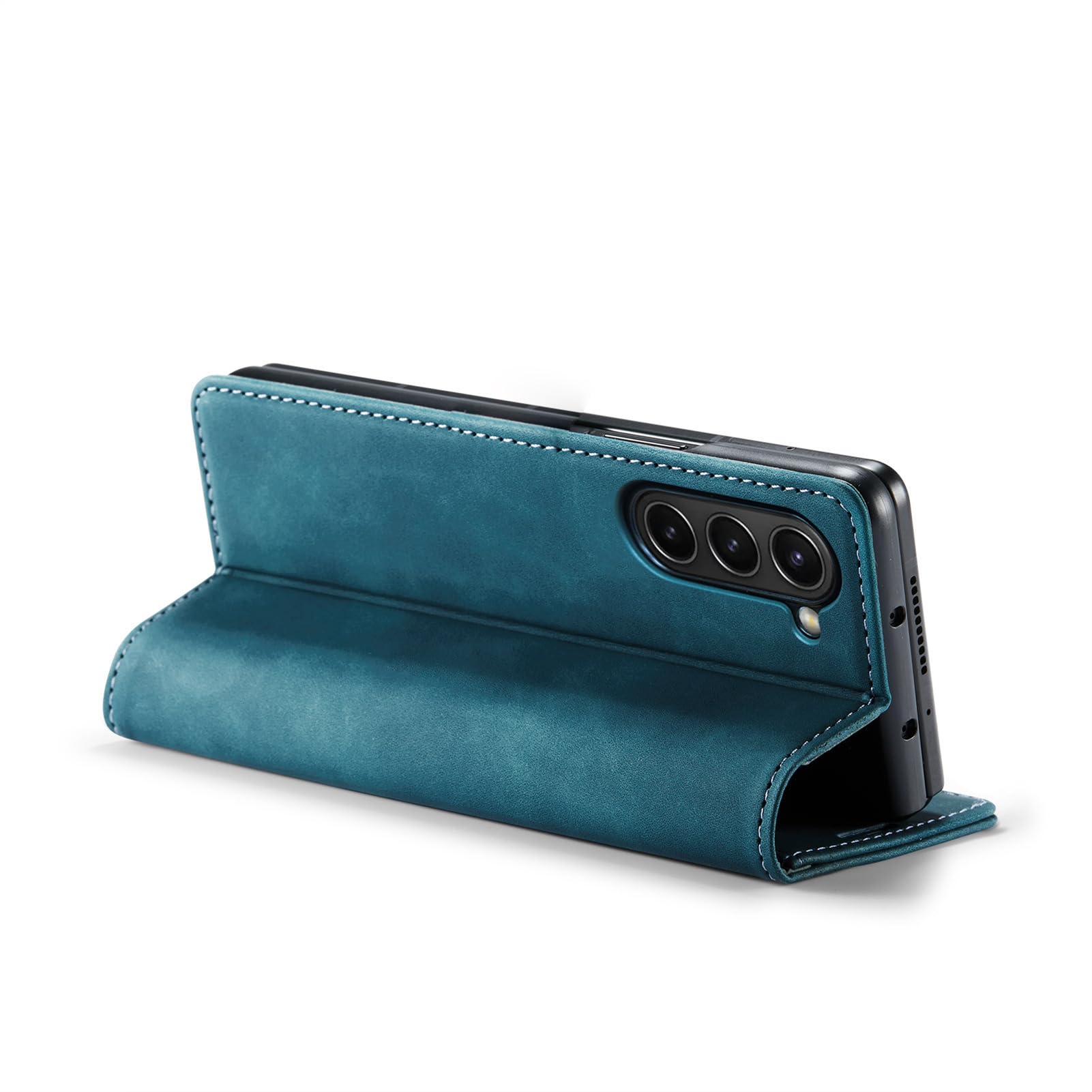 Custodia A Portafoglio For Samsung Galaxy Z Fold 8 Ultra, Pelle Smerigliata Flip Folio Funzione Stand Cover Business Antiurto Protezione Bordo Rialzato Guscio Interno(Blue)