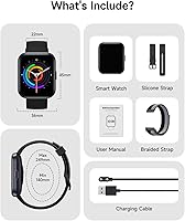 Vista 8 de Reloj inteligente para hombre, responder/hacer llamadas, Alexa integrado, pantalla táctil de 1.85 pulgadas, rastreador de actividad física