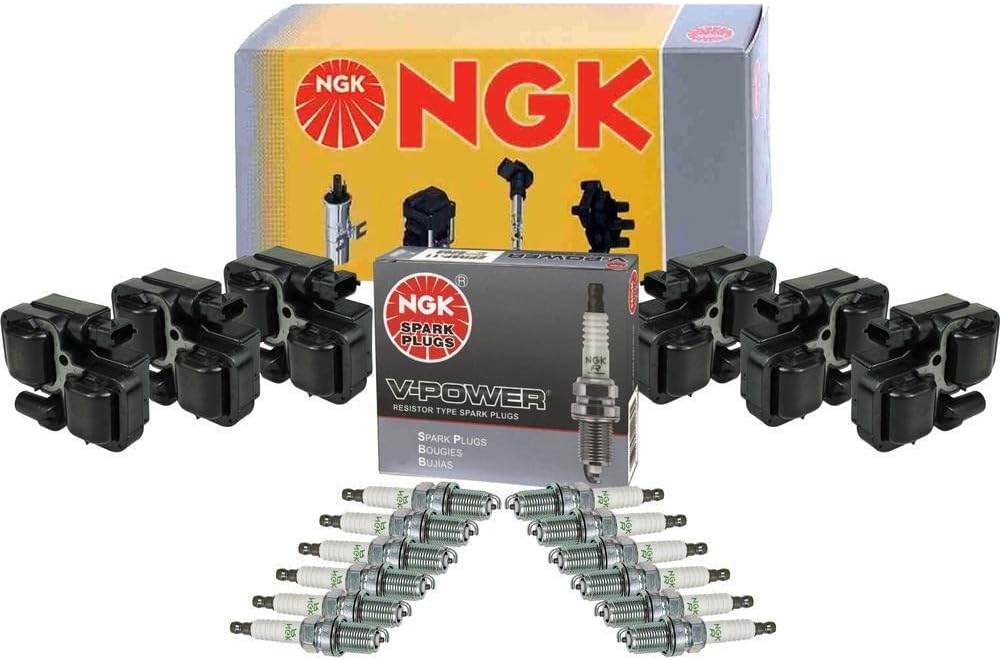 Replacement 6 DIS Ignition Coils and 12 V-Power Spark Plugs Kit fits Mercedes W203 C32 AMG