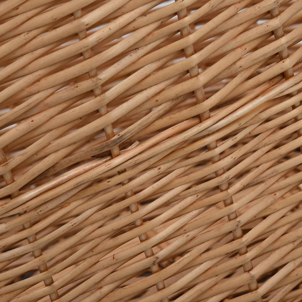Cesta de madera de mimbre natural con asas de transporte, 78 x 54 x 34 cm, versátil cesta para leña para chimenea y estufa en interiores, sala de estar, terraza, almacén robusto
