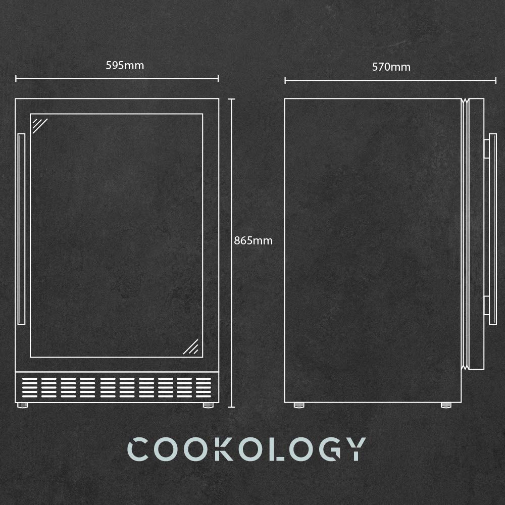 Cookology CWC600SS Freestanding Under Counter Fridge Cabinet 60cm Wine Cooler in Stainless Steel - 54 Bottle & 135 Litre Capacity - Sliding Shelves - Digital Temperature Control - Reversible Door — view 8
