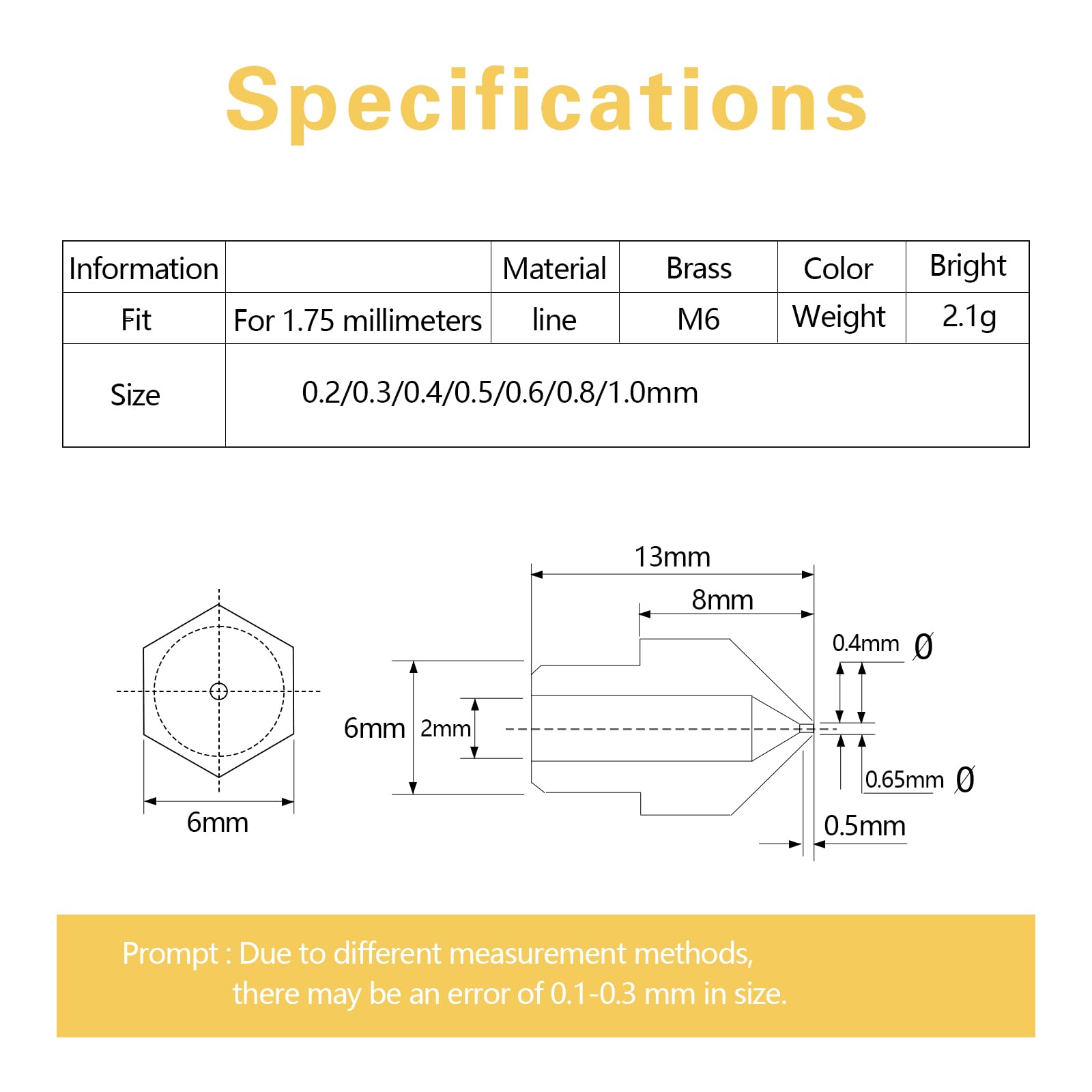 Zestaw 30 dysz do drukarki 3D Creality Ender 3, V2, V5, Ender 6 i CR-10 Series - zawiera 12 dysz 0,4 mm i dysz 0,2 mm, 0,3 mm, 0,5 mm, 0,6 mm, 0,8 mm i 1,0 mm do różnych zastosowań
