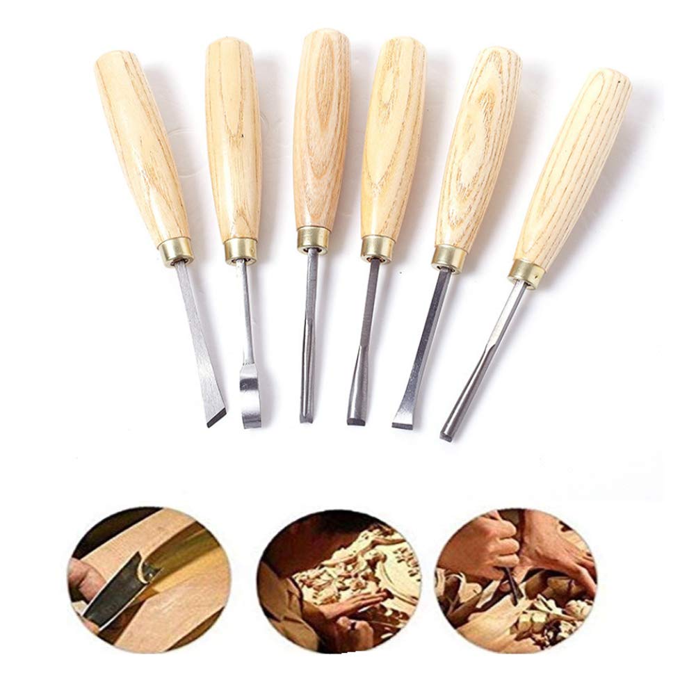 Strumenti Di Intaglio Del Legno Per Kit Di Scalpelli Per Intaglio In Legno Professionale Ottimo Per Intagliatori Di Fai-da-te E Intagliatori Esperti Per Legno,sapone,gomma,lavorazione (6 Pezzi - Foto 5