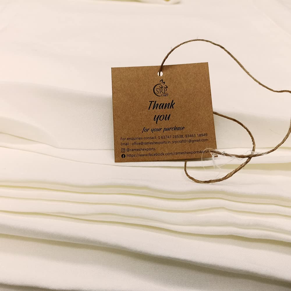 SRP Craft Viscose Natural pre-Washed Fabric, which is Suitable for Women's Fashion, Bed & Table Linen, Feel Soft to Touch, Lighter Than Cotton, Can be Draped Easily - Width 57 inch (2 Meter)