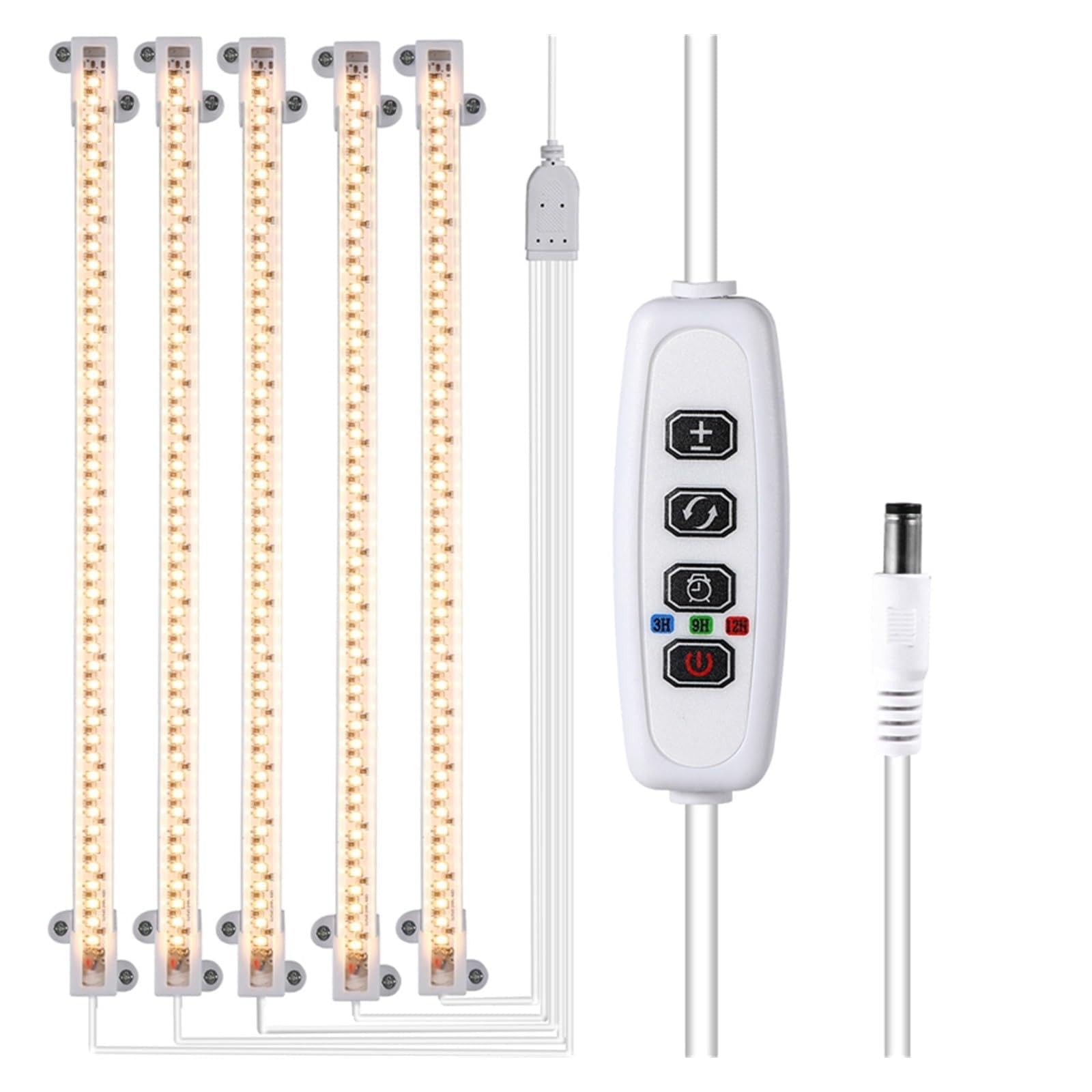 Luces de Cultivo, Temporizador de lámpara Phyto de luz Led regulable for interiores con Kits hidropónicos de potencia lámpara de espectro completo for plantas lámpara de cultivo interior(Five)