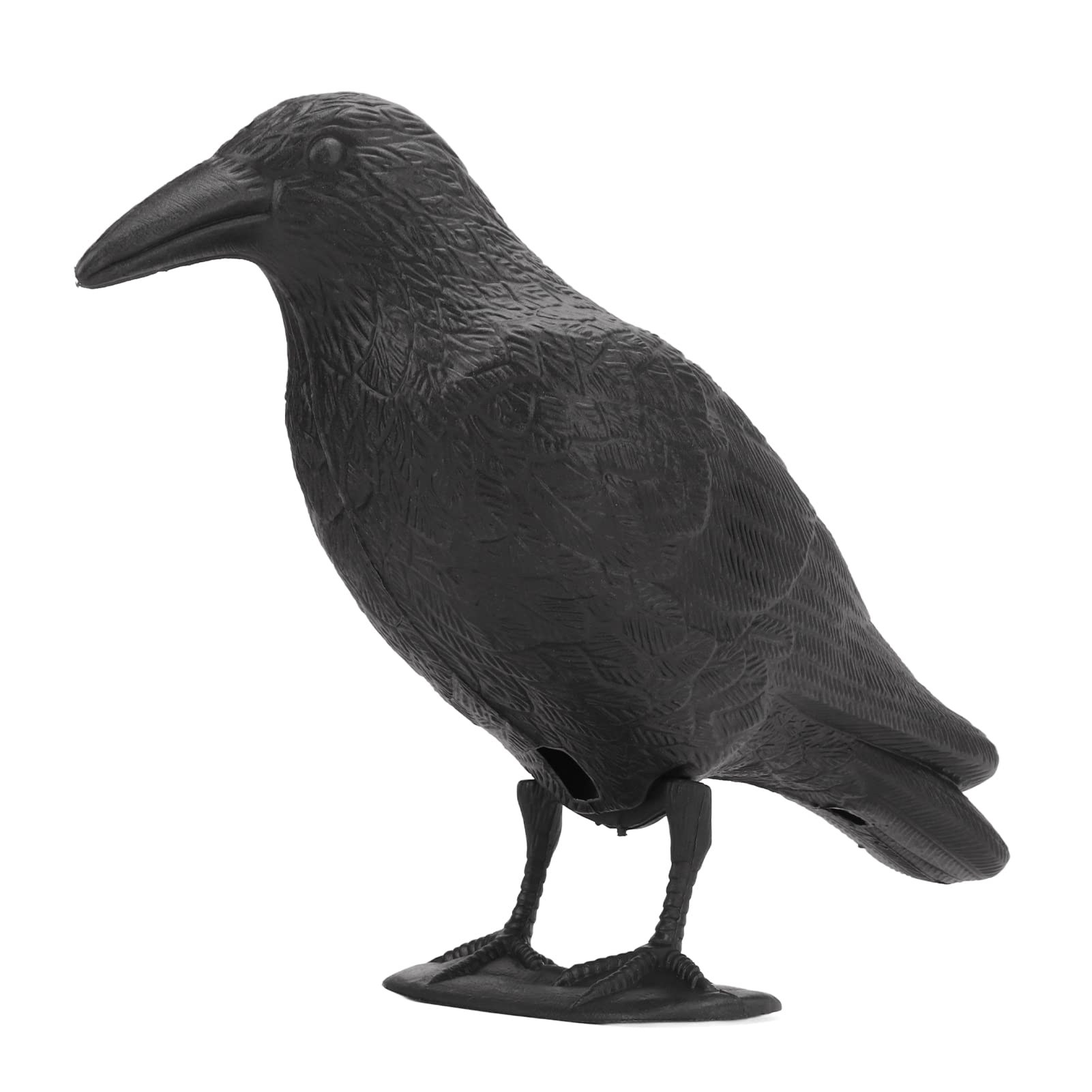 Cuerpo Principal del Señuelo de Cuervo, con Poste para Atraer la Caza y Asustar a los Pájaros P E Crow PE Decoración de Patio de Simulación Negra
