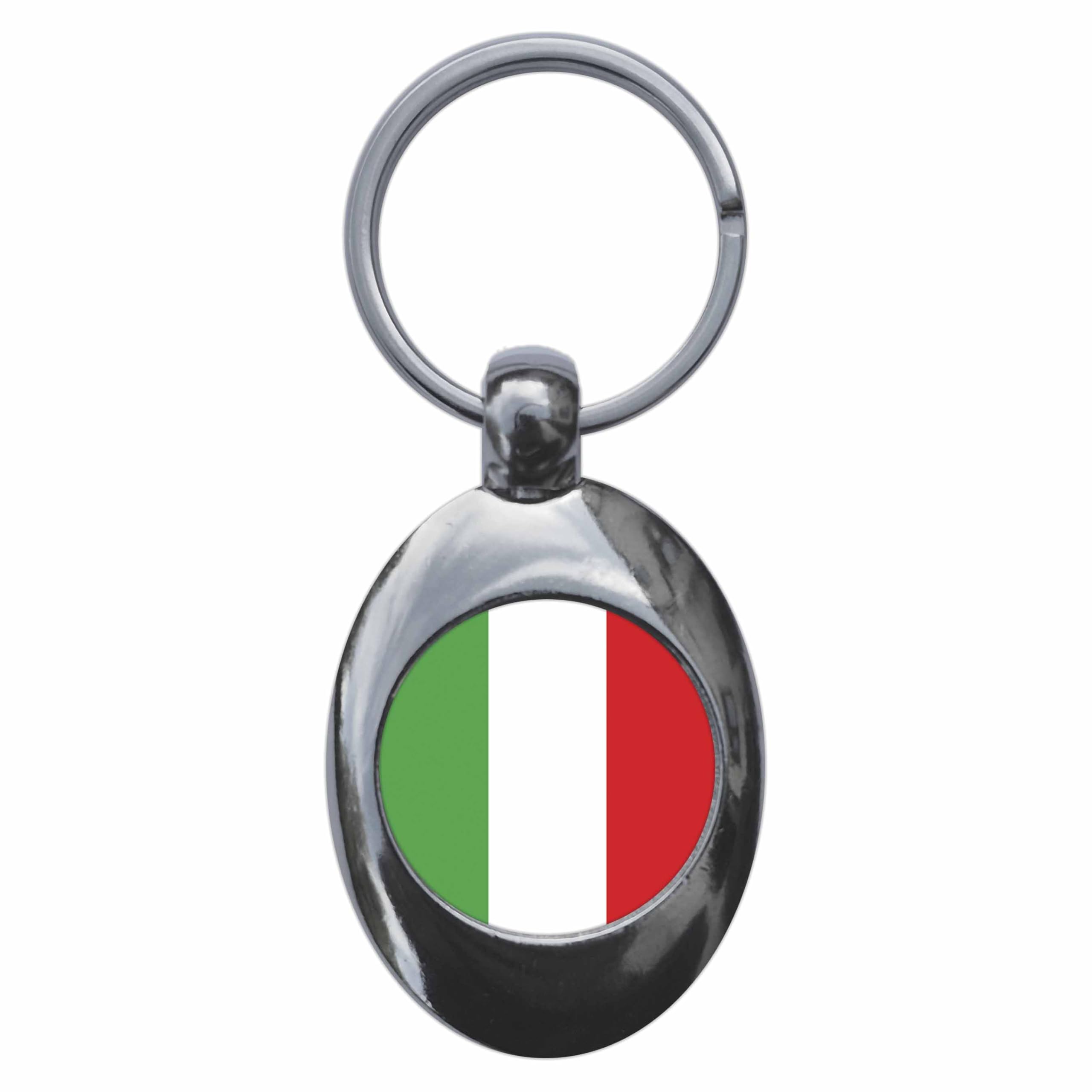 Ozorath ITALY ITALIAN NATIONAL FLAG TROLLEY COIN KEYRING KEYCHAIN KEY RING CHAIN