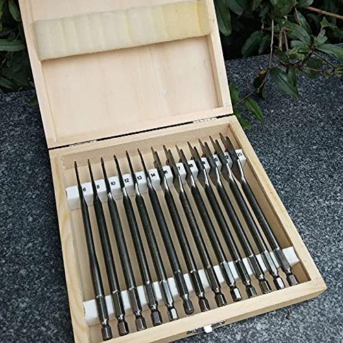 ZTBH Juegos de Brocas Juego de Brocas de Madera Plana de Madera Hex Hex Shank Spade, para 6-23mm Kit de Herramientas eléctricas de perforación de Madera Accesorios (Color : 16pcs)