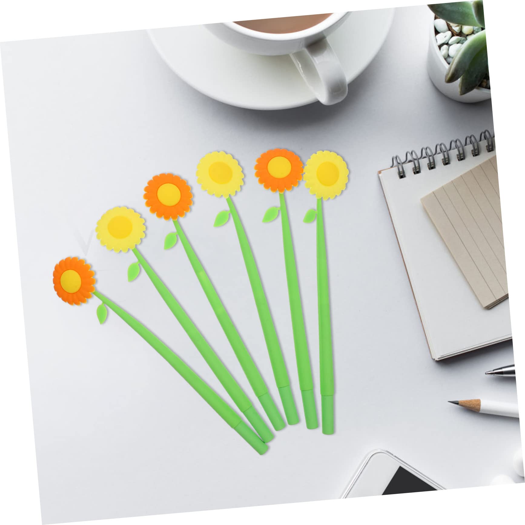 Didiseaon 18 Pcs Stylo En Silicone Tournesol Stylos Neutres s à Prise Confortable à Fleurs à Bille Roulante à Encre Gel De Nouveauté Floraux Gel De Silice