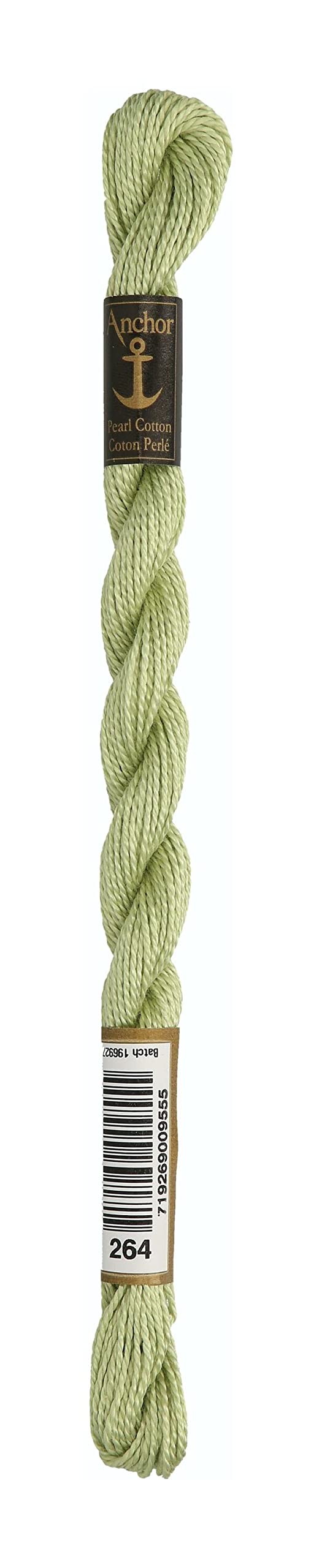 Anchor Embroidery Thread, 100% Cotton, Bud Green, Light, Thickness 5, 21m, 7