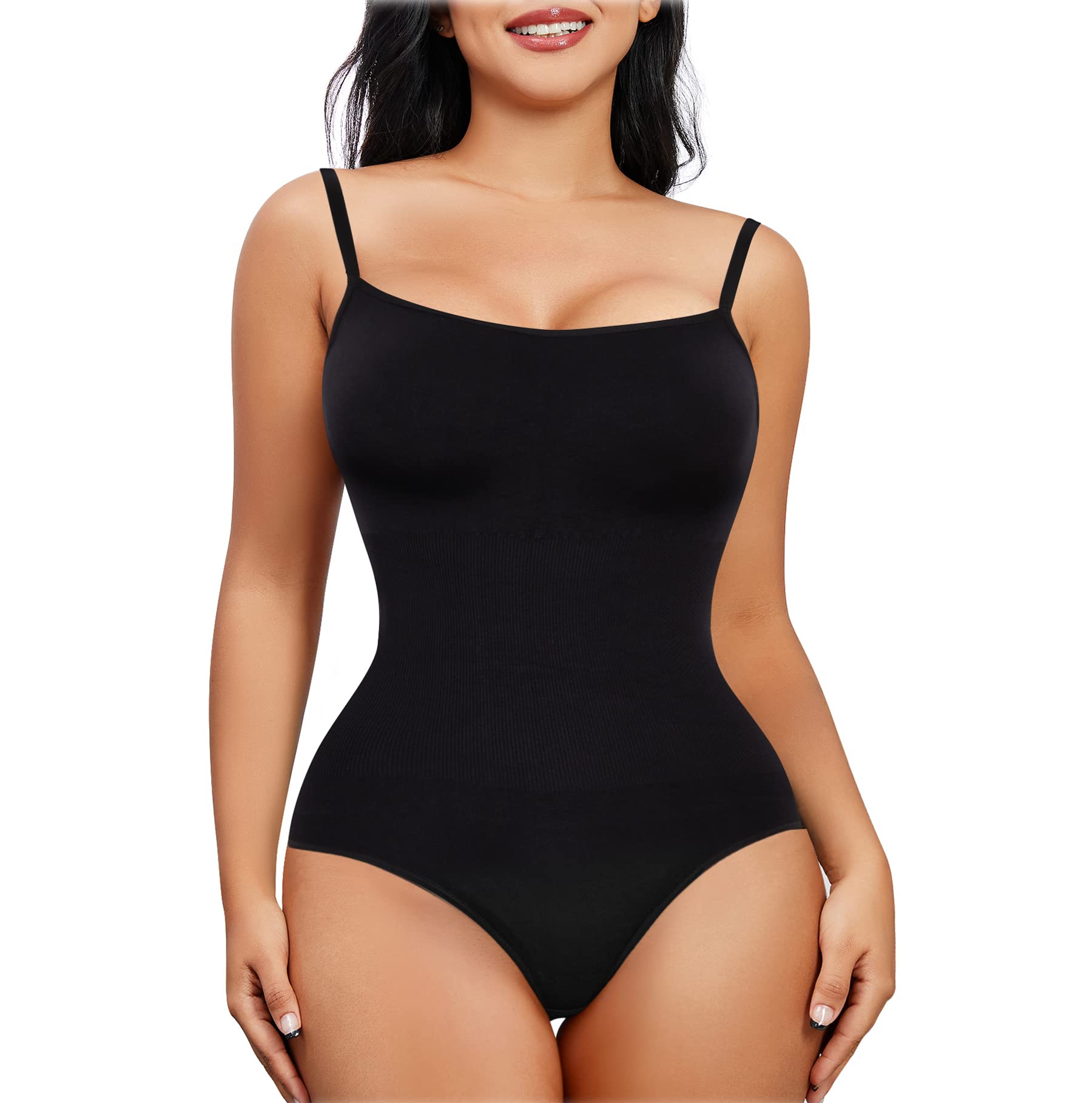 Nebility Shapewear Waist Trainer Bodysuits Women Clothing Tummy Control Seamless Full Body Shaper Square Neck Jumpsuits Top