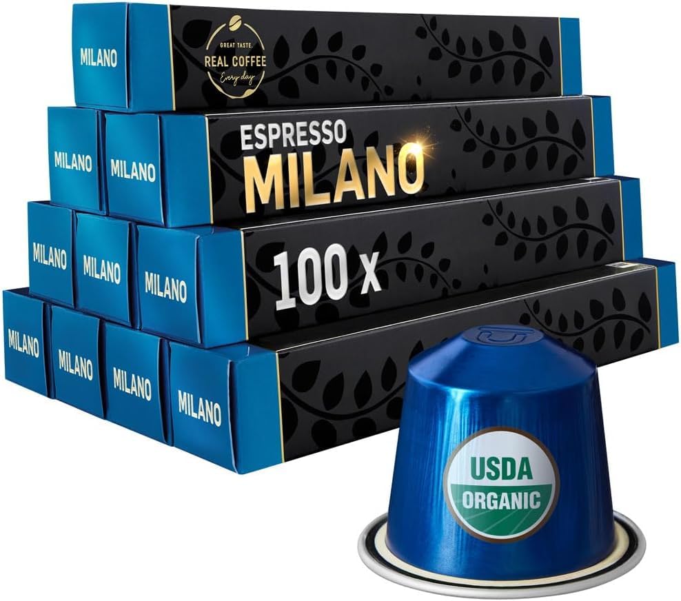 Amazon.com: 'Milano' Organic Italian Espresso for Nespresso | 100 Organic  Aluminum Capsules | The Strongest Organic Espresso in the World! | 100%  Nespresso Compatible Pods