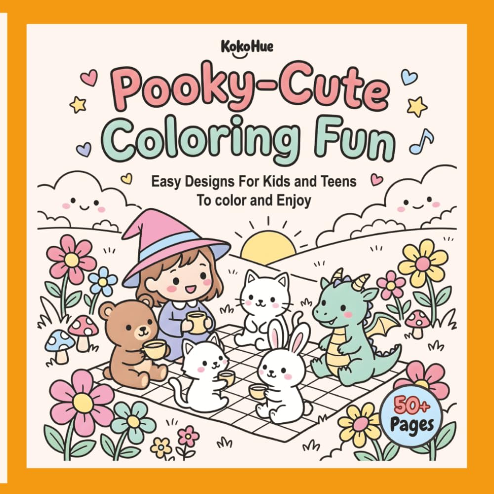 Pooky-Cute Coloring Fun: A Fun and Adorable Story-Coloring Adventure for Kids Ages 4-8
