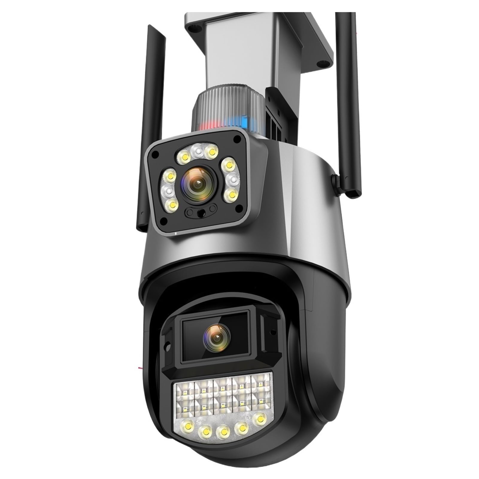 Security Camera, Cámara IP de 6 MP con Doble Lente, Pantalla Dual, visión Nocturna a Color, Seguimiento automático, PTZ, WiFi, cámara Seguridad CCTV Impermeable(4MP NO SD Card)