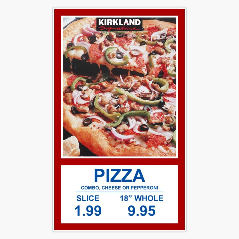 Costco Pizza Menu Vinyl Sticker Laptop Decal Car Bumper Window Waterproof 6 Mil 5"