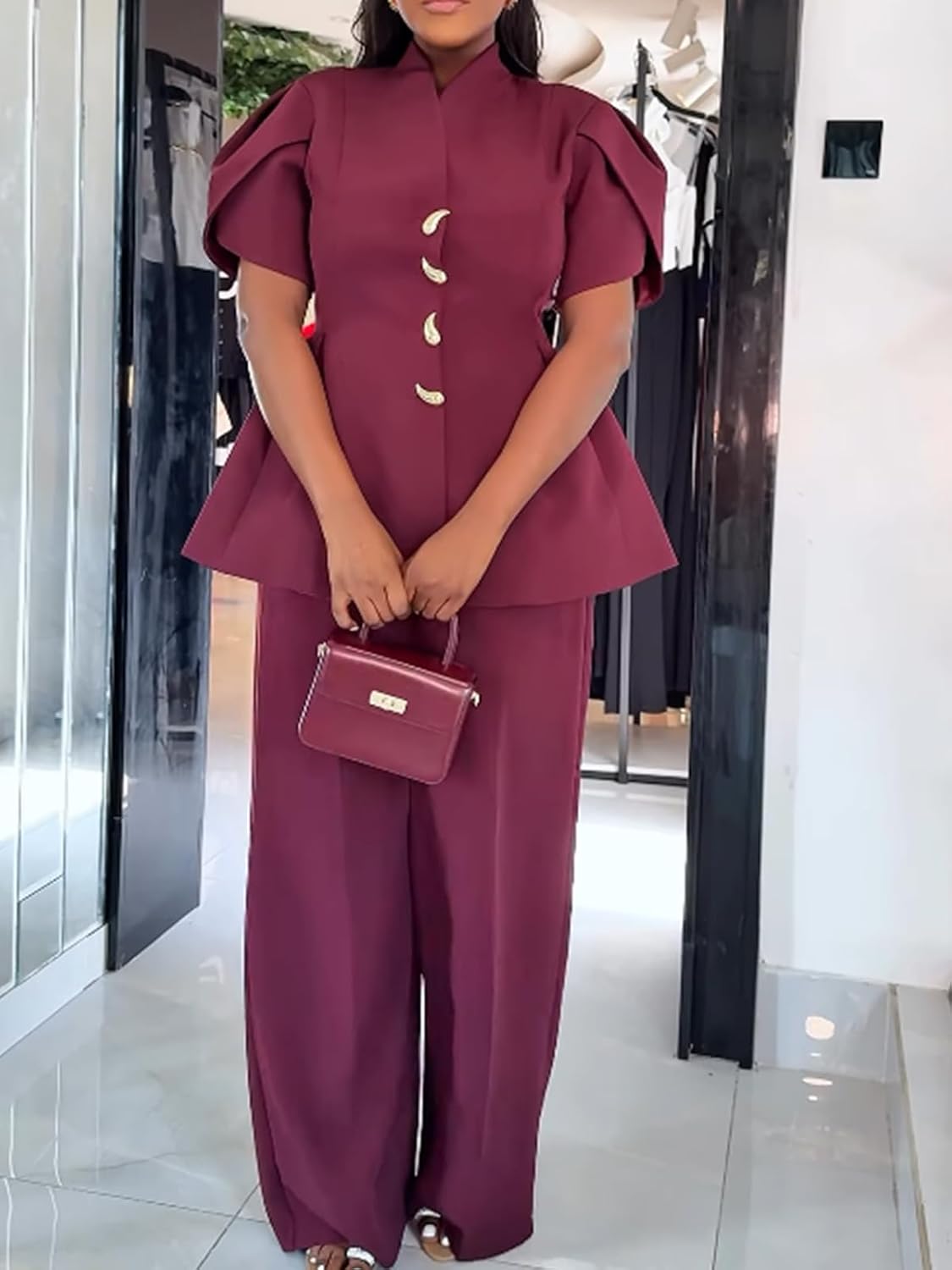 Molisry Women's Business Casual Blazer Single Breasted Work Professional Pants Suit 2 Piece Outfits 2025