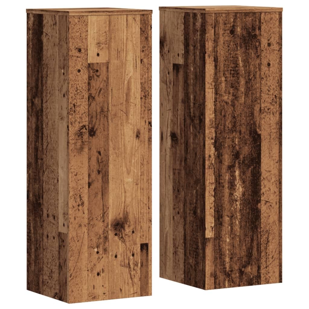 vidaXL Plant Stands 2 pcs, Plant Pot Stand for Indoor Living Room, Plant Holder for Decorative, Flower Stand Flower Pot, Old Wood Engineered Wood