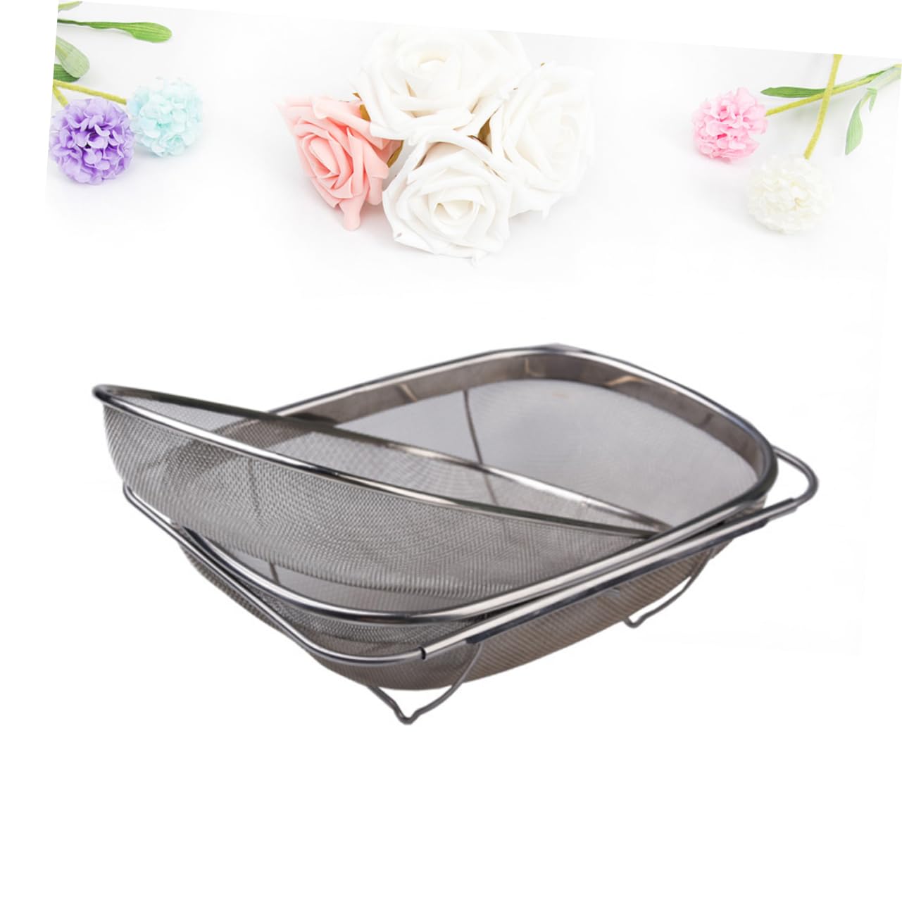 BESTonZON Filtro Per Acciaio Inossidabile Doppio Rete Di Filtro Retrattile Per Cucina Utensile Pratico e Facile Da Pulire