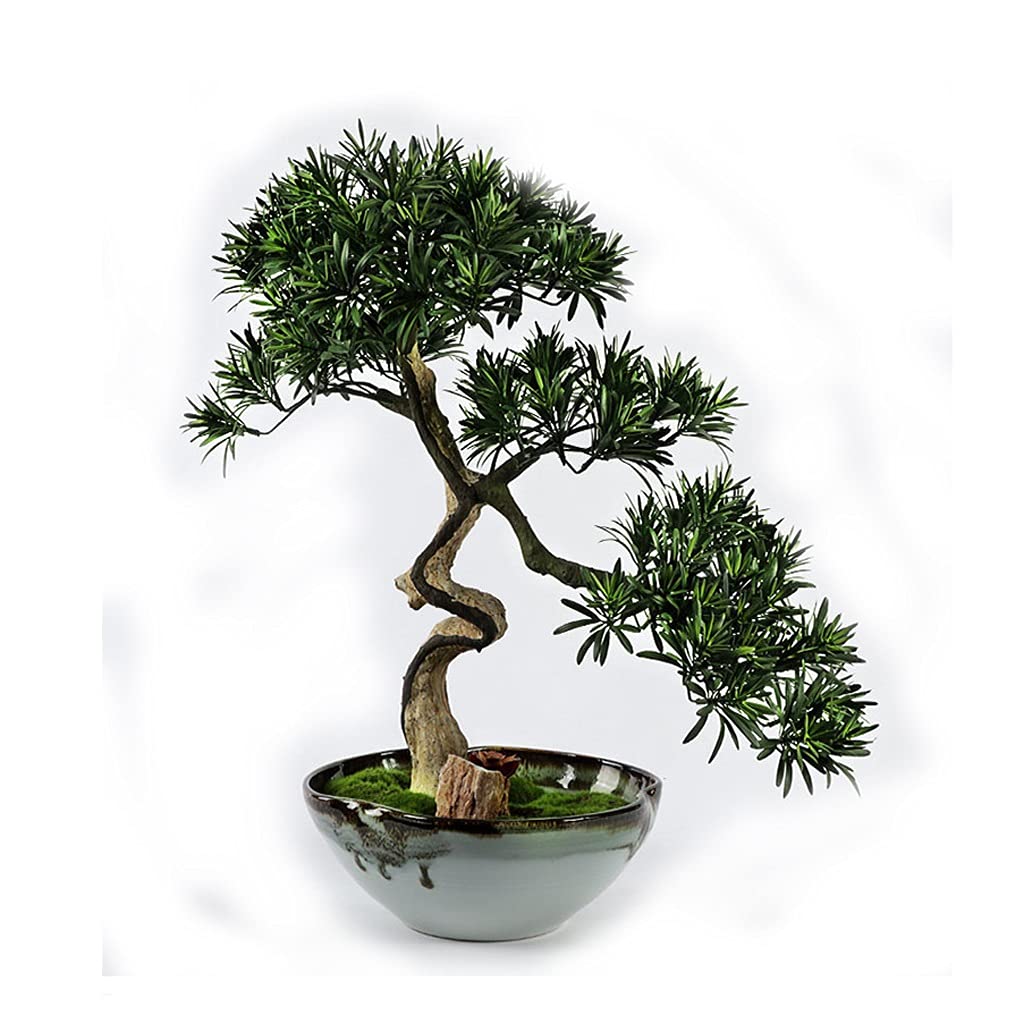 Árbol de simulación, bonsái de pino, para dar la bienvenida a los invitados en la sala de estar, plantas falsas para decoración del hogar, sala de estar y oficina, árbol bonsái artificial
