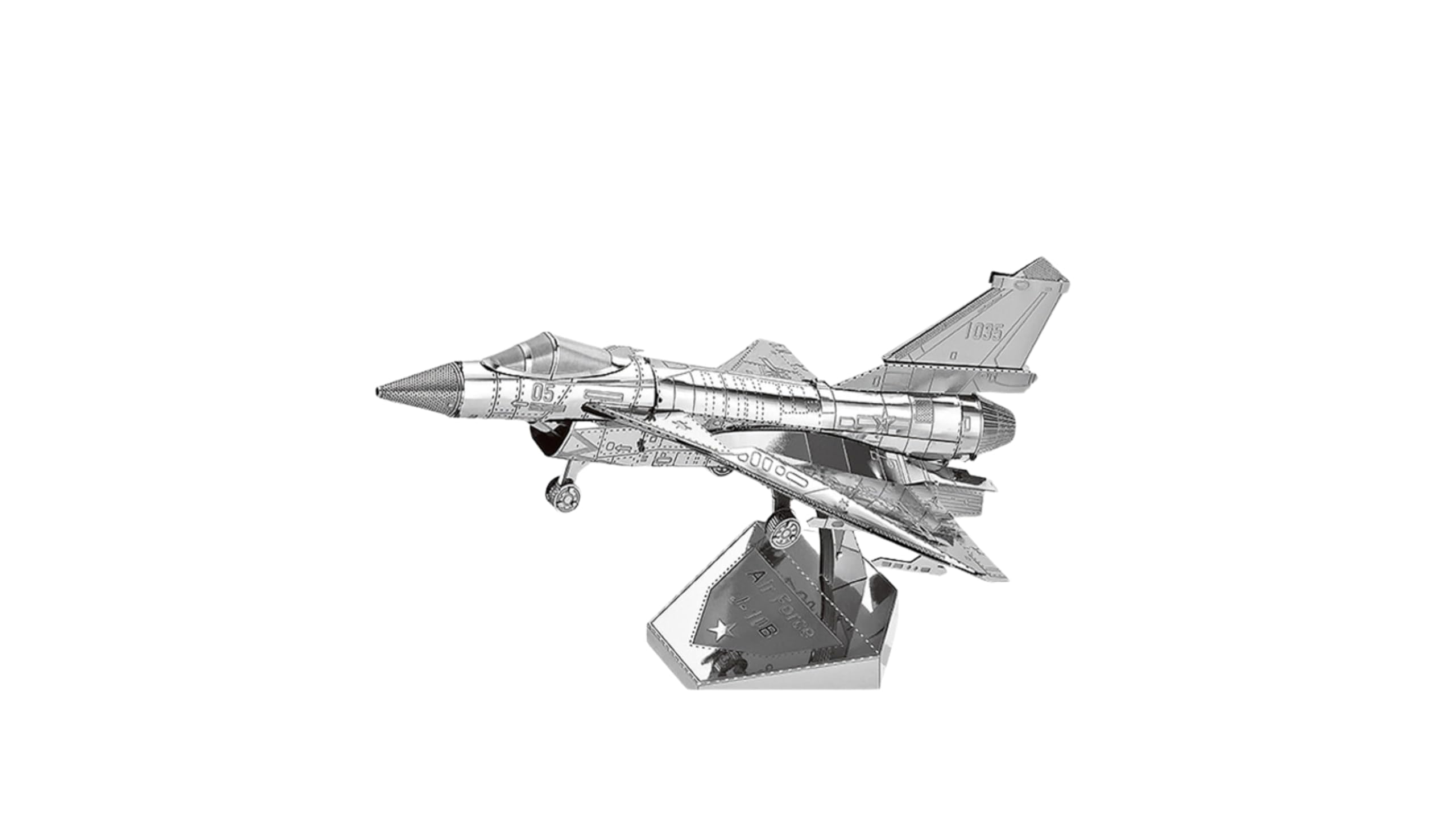 Metal Zone Air Force J-10B Puzzle 3D de Metal. Maqueta de Aviones de Metal de Combate. Rompecabezas de Metal 3D de Aviones. Puzzle 3d de Metal para Adultos de 13,3 x 8 x 7,4cm