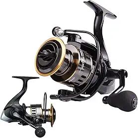 MOLINETE DE PESCA PESADA ALTO MAR HE 6000-14 ROLAMENTOS - DRAG:14KG - CARRETEL ALUMINIO