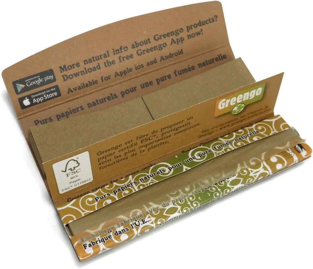Greengo Notebook 33 + 34 Tips Kingsize Slim Leaves Unbleached –