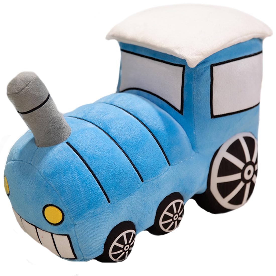 ELAINREN Simulation Blue Train Plush Pillow Soft Stuffed Locomotive Toy Cuddly Plushie Choo-Choo Excellent Gifts /13.7Inch