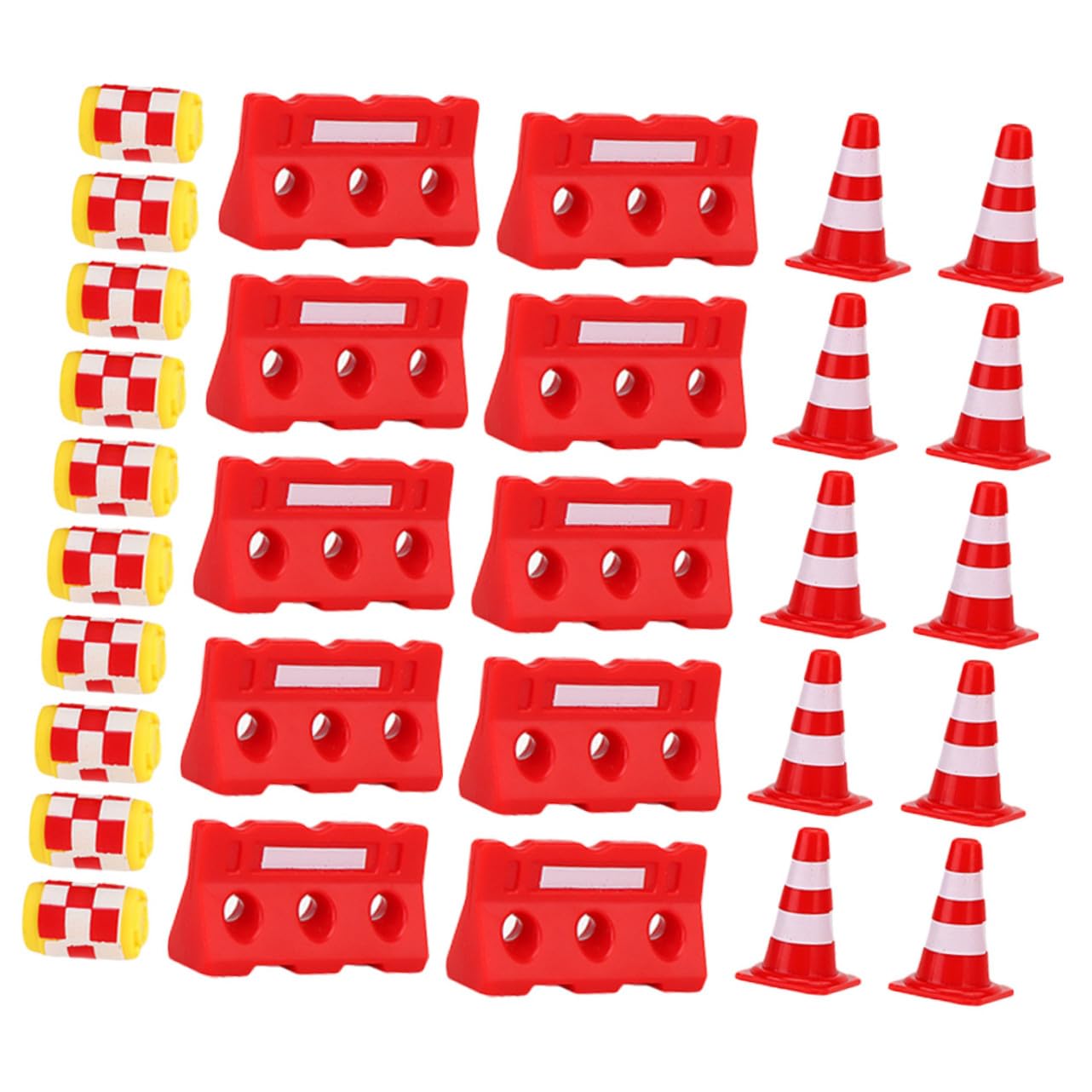Ensemble de 30 Jouets Éducatifs en Plastique Mini Cônes de Signalisation et Barrières pour Garçon et Filles, Améliore la Motricité Fine Interaction Parent-garçon et Filles