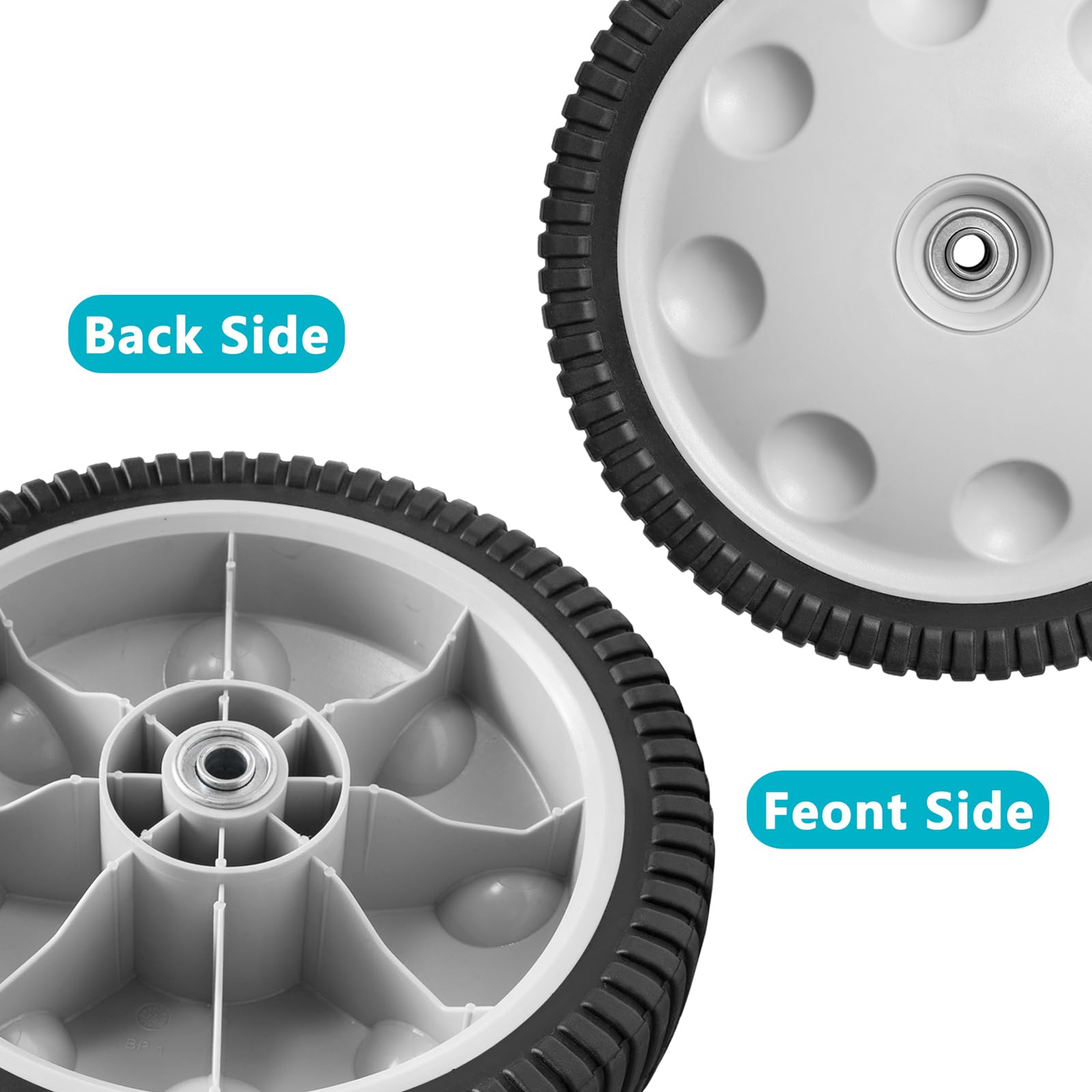 Rueda trasera de repuesto de 12 pulgadas 734-04019 para MTD 734-04127, rueda para cortadora de césped de 12" x 2.125" S-Wave, compatible con la mayoría de las cortadoras de césped manuales d