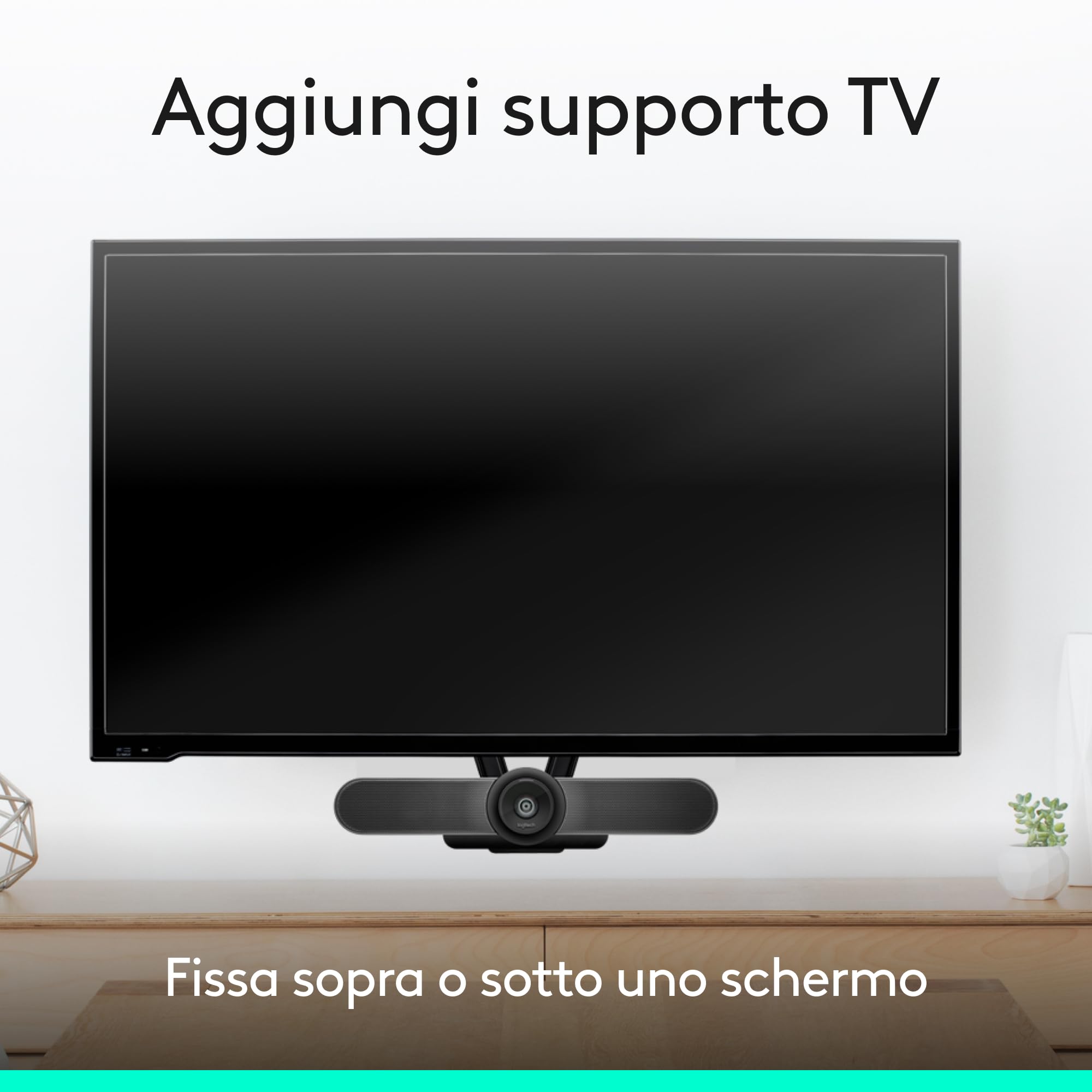 Logitech MeetUp Sistema di Videoconferenza, Ultra HD 4K/1080p/720p, 3 Microfoni/Altoparlanti Regolabili, Ampio Angolo di Visione di 120°, Compatibile con PC/Mac/Portatile/Macbook/Tablet - Nero, 4K