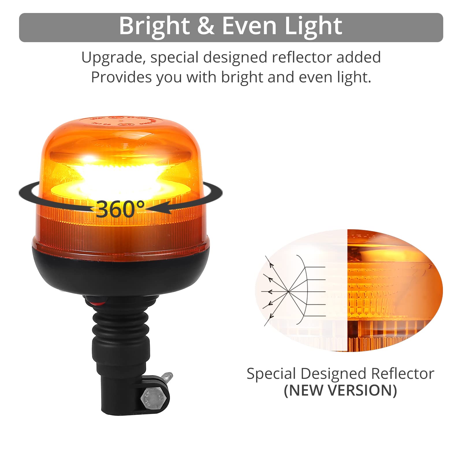 2 Gyrophares LED Orange 60 LEDs - Lumière Stroboscopique Urgence IP56 Pour Camions Et Véhicules