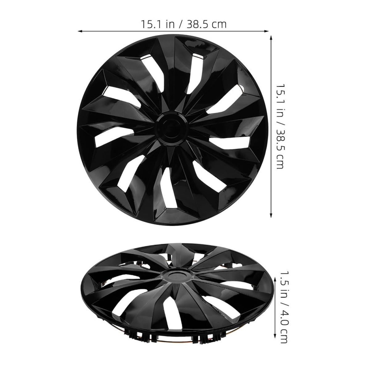 Copri Cerchi Neri in Pp Design Elegante, Coprimozzi per Auto 14 Pollici, Protezione Ruote e Facile Installazione per Guida in Città e Viaggi Outdoor