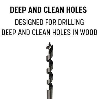 Drill America 3/8 X 7-1/2 Auger Drill Bit for Wood
