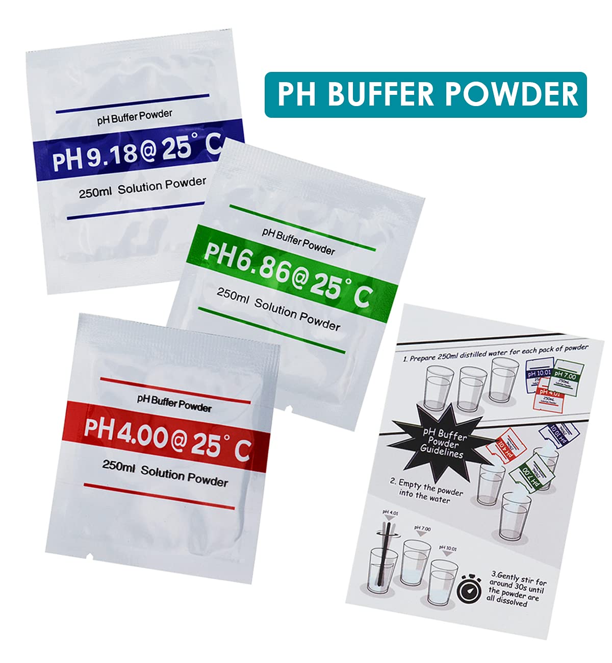 GAIN EXPRESS - Câble de 300 cm - Électrode pH avec poudre d'étalonnage - Sonde pH remplaçable 0-14 avec connecteur BNC - Pour Laboratoire, Hydroponie, Aquarium, Piscine et Transformation des Aliments