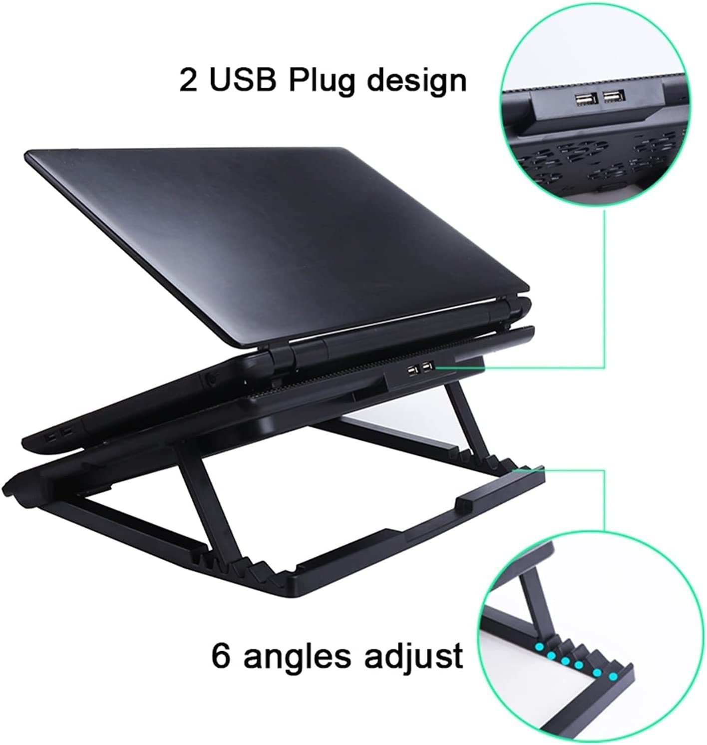 Enfriador Laptop Silent Cooler Notebook Almohadilla De Enfriamiento Aluminio Base 6 Ventiladores Laptop Soporte Puerto USB Soporte
